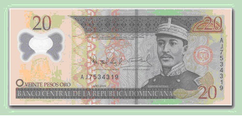 Гравюрный портрет государственного деятеля на банкноте Доминиканской Республики