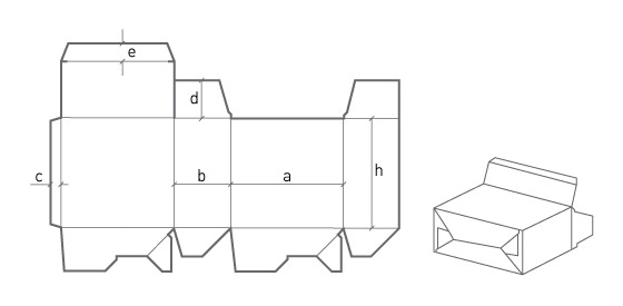 Коробка с автоматическим дном (трехточечная склейка)